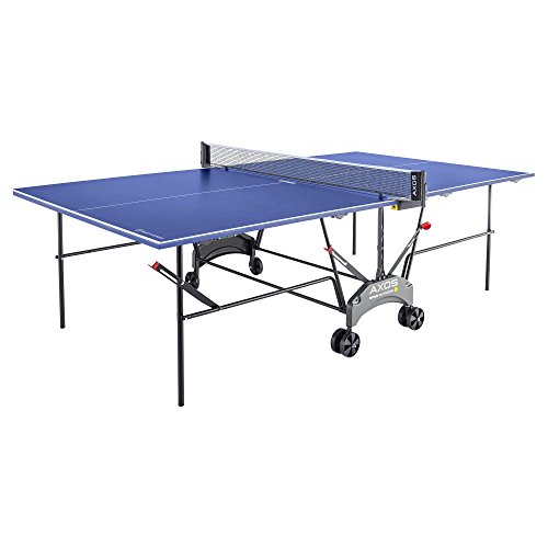 Kettler Tischtennisplatte AXOS Outdoor 1 – rollbarer TT-Tisch für draußen – wetterfeste Alu-Light-Verbundplatte – platzsparender Tischtennistisch für den Garten – blau/weiß