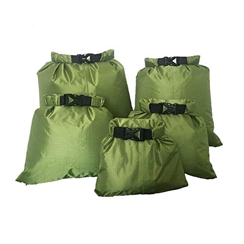 CAILI Dry-Bag,Wasserdichte Tasche driften,wasserfeste Tasche,5 Stück Set wasserdichter Packsack leicht, Ultra-Light, für Schwimmen Bootfahren Kajak Wassensport Treiben