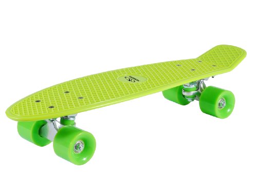 HUDORA Unisex - Kinder 12136 Retro Skateboard, zitrone grün