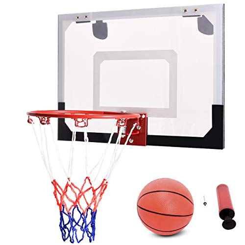COSTWAY Basketballkorb Basketball-Set Backboard Basketball Basketballboard Basketballbrett Basketballring mit Ring und Netz für Büro Spiel Kinder
