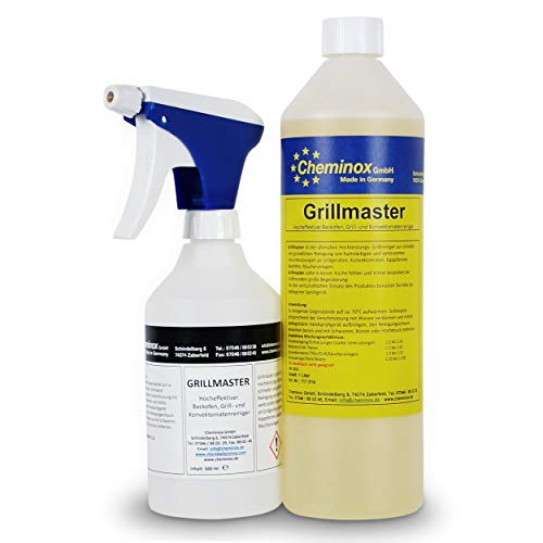 Cheminox Grillreiniger 1L (1000 ml), Konzentrat bis 15 Liter Lösung, Gasgrill-Reiniger, Fettreiniger inkl. Sprühflasche
