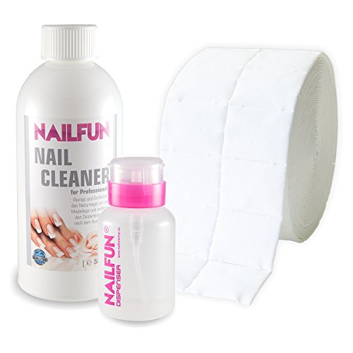 Nail Cleaner 500ml (99,9% Isopropanol) + 500 Zelletten (1 Rolle) + 1 Pumpflasche
