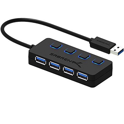 Sabrent USB HUB - 4-Port -USB 3.0 Hub mit einzelnen Power Schalter und LEDs (HB-UM43)
