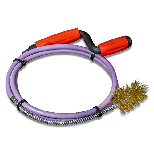 Nirox Rohrreinigungsspirale mit fester Draht-Bürste, 8mm x 1,4m - Rohrspirale mit Gummimantel - Ideal für Abfluss & Siphon