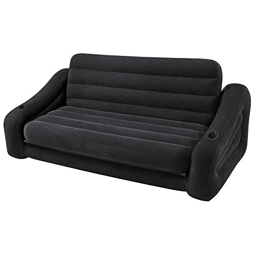 Intex Aufblasmöbel Ausziehbares Sofa Pull-Out Sofa, Schwarz und dunkelgrün, 193x221x66 cm