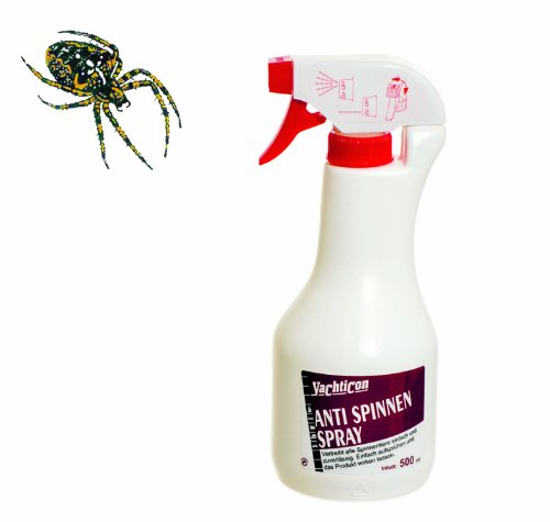 Anti Spinnen Spray 500ml inklusive Poliertuch. Yachticon Antispinnenspray tötet vertreibt Spinnentiere. Einfach aufsprühen, wo eine Spinne oder Insekt ist (Laus Floh Milbe Krätze Zecke)