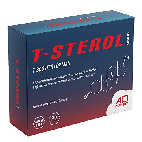 T-STEROL 600 - Testo-Booster Komplex/Testosteron Tabletten - Hochdosiert - Muskelaufbau Kapseln - Monatspackung - EINFÜHRUNGSPREIS - Made in Germany