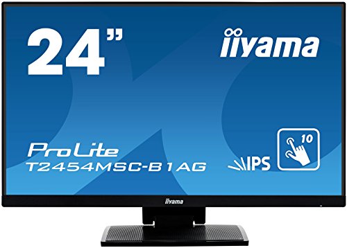 iiyama ProLite T2454MSC-B1AG 60,5cm (24 Zoll) IPS LED-Monitor Full-HD 10 Punkt Multitouch kapazitiv (VGA, HDMI, USB 3.0, IPX1, AntiGlare Beschichtung, Höhenverstellung) schwarz