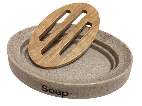 Mr. Leon Seifenschale Holz mit Abtropfwanne I Moderne Seifenablage für Bad und Küche