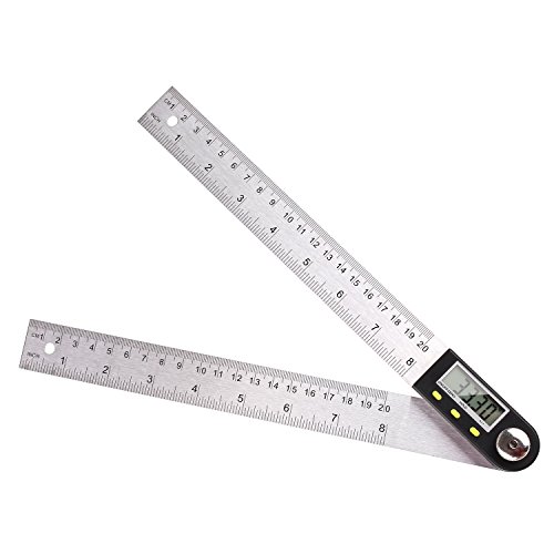 FIXKIT Digitaler Winkelmesser mit LCD-Anzeige aus Edelstahl, Länge:400mm, 360° Winkel messen, ideal für Handwerker und Heimwerker