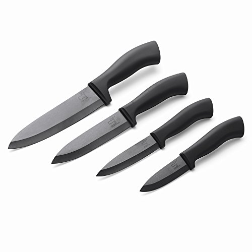 SILBERTHAL Keramikmesser Set schwarz | 4-teiliges Messerset | hochwertige Keramik-Küchenmesser in edler Geschenkverpackung | Rostfrei I Spülmaschinenfest