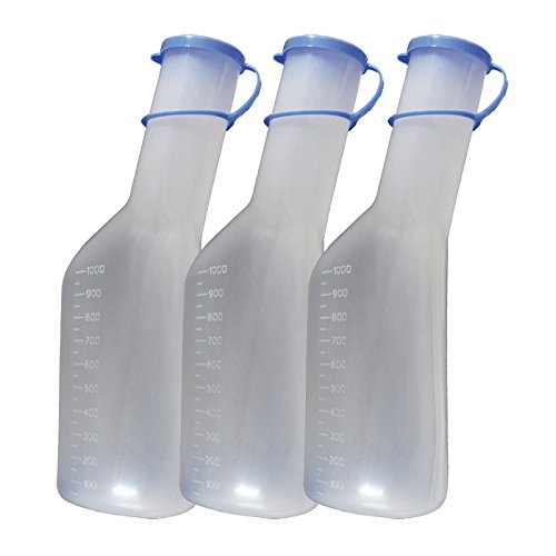 Urinflasche 1Ltr. für Männer 3er Set Urinflaschen Urinente mit Deckel Tiga-Med Qualität