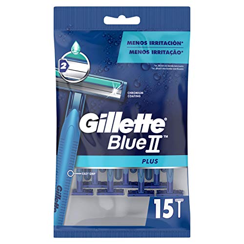 Gillette Blue II Plus Einwegrasierer für Herren, 15 Stück