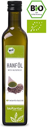bioKontor // BIO Hanföl - nativ, kaltgepresst, 100% rein, reich an Omega-3-Fettsäuren - 500ml