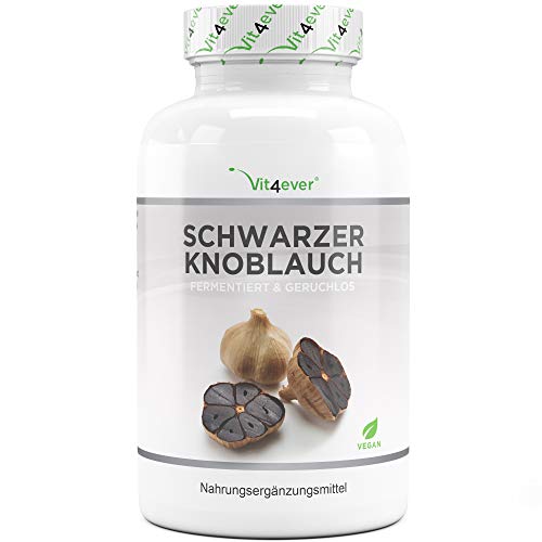 Vit4ever Schwarzer Knoblauch Extrakt - 180 Kapseln mit 750 mg - 6 Monatsvorrat - Einführungspreis - Fermentiert & Geruchslos - Hochdosiert - Vegan