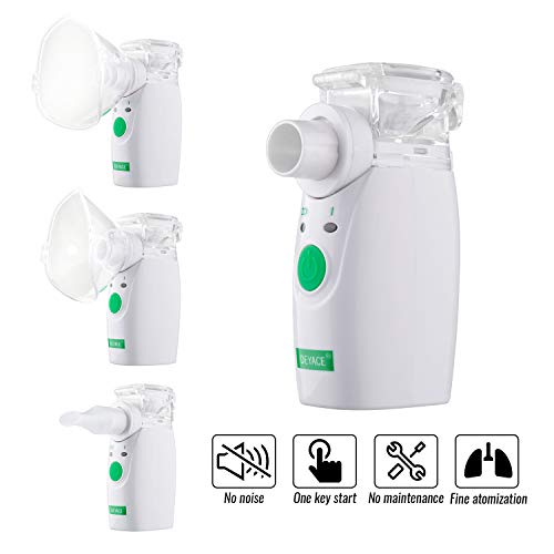 Deyace Inhalator Vernebler für Kinder und Erwachsene, Mikro-Netzwerk-Technologie, mit Mundstück, Maske und AA Batterie, zur für Asthma und Andere Atemwegserkrankungen