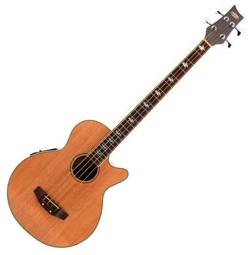 Classic Cantabile AB-40 Akustik Bass Natur (Bassgitarre mit Pickup/Tonabnehmer, 3-Band-Equalizer, aus Palisander und Fichte)