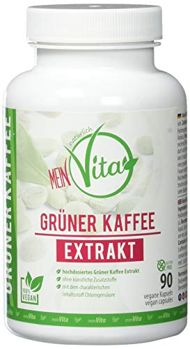MeinVita Grüner Kaffee - 1376 mg (Tagesportion) - hochdosiert - 100% vegane Kapseln, 90 Stück (74 g)