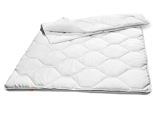 sleepling 190102 Komfort 360 Bettdecke Made in Germany Baumwolle Satin 4-Jahreszeiten 135 x 200 cm, weiß