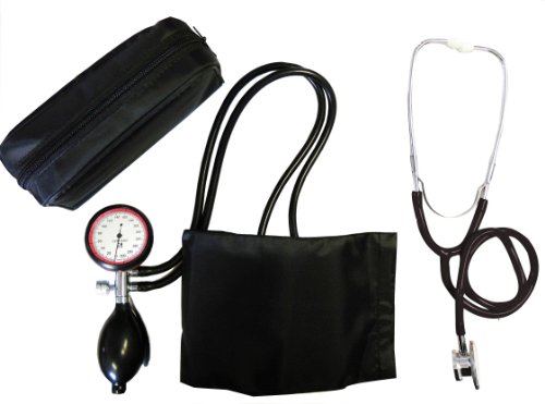Blutdruckmessgerät Oberarm 2-Schlauch + Stethoskop Doppelkopf schwarz (1 Set = 2 Artikel) Doppelkopfstetoskop Stetoskop Stetoskope Tiga-Med
