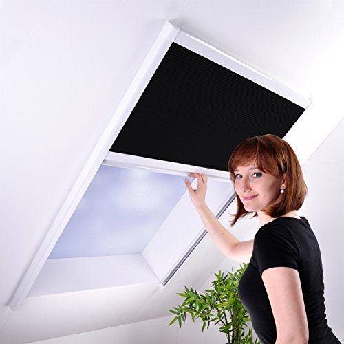 matrasa Sonnenschutz-Plissee für Dachfenster - Sonnenschutzplissee Dachfensterplissee Sichtschutz weiß