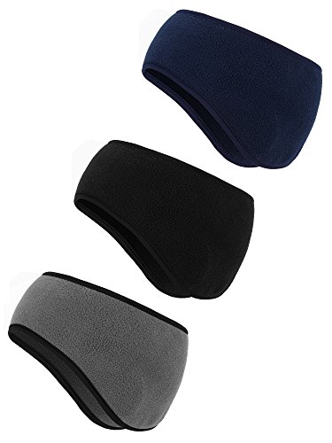 BBTO 3 Stücke Ohrwärmer Stirnband Winter Kopfband Schaffell Stirnbänder für Herren und Damen (Color Set 1)