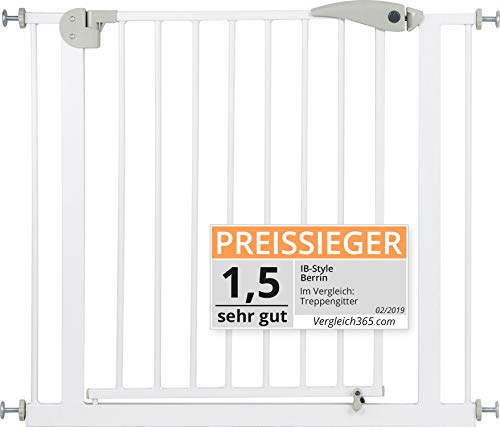 ib style Treppengitter 67-185cm | Türschutzgitter | Haustiergitter | Ohne Bohren | Auto-Close| 90° Stop | 95-105 cm