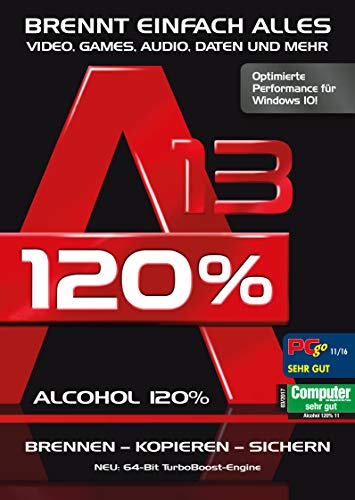 Alcohol 120% Version 13 - Brennen, Kopieren, Rippen, Sichern Windows 10 / 8.1 / 7