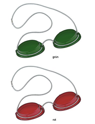 Solarium Schutzbrille UV Brille Solariumbrille mit Gummizug 1 X grün + 1 X rot - By Beauty & Legwear Store