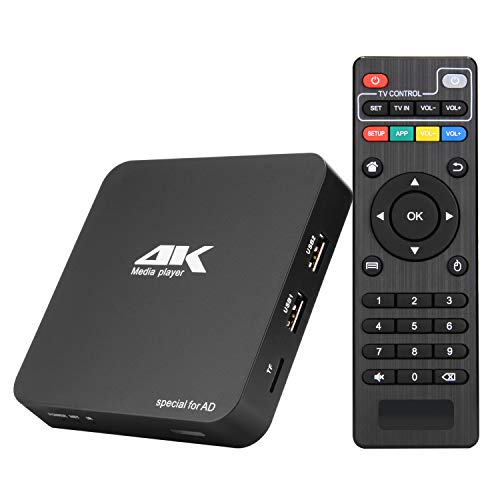 AGPTEK 4K Ultra-HD Digital Media Player HDMI / AV-Ausgang PPT MKV AVI RMVB RM für HDTV mit Fernbedienung unterstützen USB-Laufwerke und SD-Karten