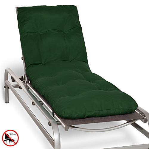 Beautissu Auflage für Garten-Liege Flair RL 190x60x8cm Sitz-Polster für Sonnenliege Schaumflocken-Füllung Dunkelgrün erhältlich