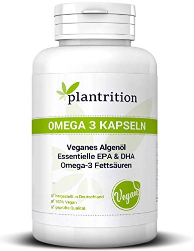 Vegane Omega 3 Kapseln aus Mikroalgenöl. 1875 mg Premium Omegavie Algenöl mit DHA + EPA pro Tagesdosis. 90 Kapseln. Hochdosiert, hohe Bioverfügbarkeit, vegan