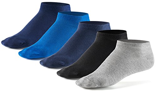 10 Paar Sneaker Socken von Mat & Vic's für Sie und Ihn | Cotton classic (43-46, Jeans - blau, grau, schwarz) | 35 36 37 38 39 40 41 42 43 44 45 46 47 48 49 50 | OEKO-TEX Standard 100