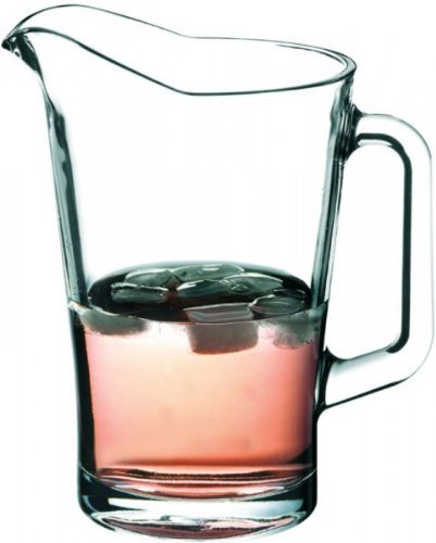2er Set Schwerer Pitcher Glaskrug 1,8 Liter mit Eislippe