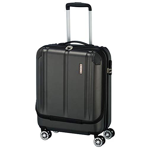 Travelite Leicht, flexibel, sicher: „City“-Hartschalenkoffer für Urlaub und Business (auch mit Vortasche) Koffer, 55 cm, 40 Liter, Anthrazit