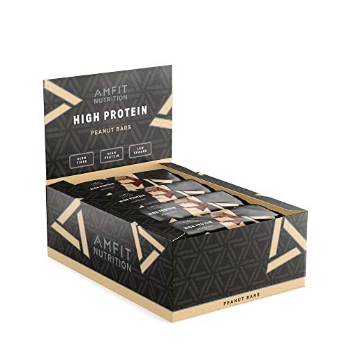 Amazon-Marke: Amfit Nutrition Protein-Riegel mit Erdnüssen  12er Pack (12 x 60g)