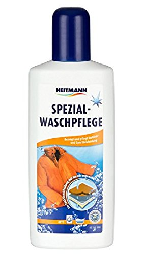 Heitmann Spezial Waschpflege 250ml: Reinigung und Pflege atmungsaktiver Kleidung - ideal für wasserdichte Outdoor- und Sportbekleidung aus Membrangewebe, für bis zu 5 Anwendungen