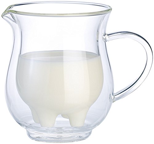 Cucina di Modena Milchkännchen Glas: Doppelwandiges Milchkännchen im witzigen Euterdesign (Doppelwandige Glas Milchkännchen)