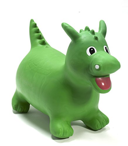 Happy Hopperz HHZ11 - Kinderwagenspielzeug - aufblasbares Tier zum Reiten - grüner Dinosaurier