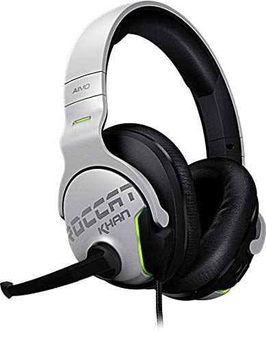 Roccat Khan Aimo 7.1 Surround Gaming Kopfhörer (Hi-Res Sound, USB, AIMO LED Beleuchtung, Real-Voice Mikrofon mit Mute-Funktion) weiß