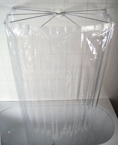 Ridder 58200-350 Duschspinne, Duschfaltkabine, Ombrella mit Folienduschvorhang, Brillant transparent