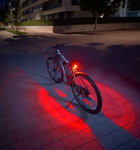 FISCHER Twin Fahrrad-Rücklicht mit innovativer 360° Bodenleuchte für mehr Sichtbarkeit und Schutz