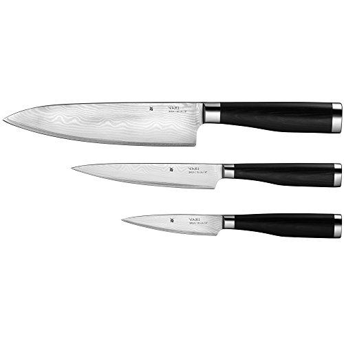 WMF Messerset 3-teilig yari 3 Messer Küchenmesser geschmiedet japanischer Klingenstahl 67 Lagen Pakkaholz Kochmesser Allzweckmesser Officemesser