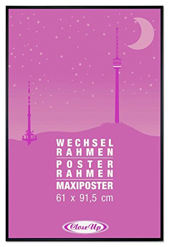 Bilderrahmen, Posterrahmen / FRAME / 61 x 91,5 cm, Schwarz / Black - für Großformatige Maxi Poster, Acrylglas - Der Klassiker / Close Up