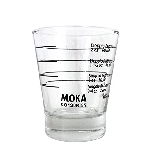 Italienisches Espresso Shotglass spülmaschinentauglich »Moka Consorten« / Shot Glas / 60 ml / Made in Italy