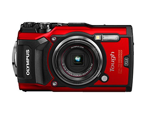 Olympus Tough TG-5 Digitalkamera (12 Megapixel, 25-100mm 1: 2,0 Objektiv, Feld-Sensorsystem, GPS, Manometer, Temperatursensor, Kompass) rot