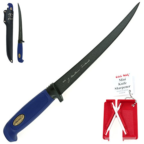 Marttiini Martef Filetiermesser 30,6cm, beschichtet, extrem scharf & flexibel + LANSKY Crock Stick Messerschärfer/Filleting Knife & Sharpener Combo