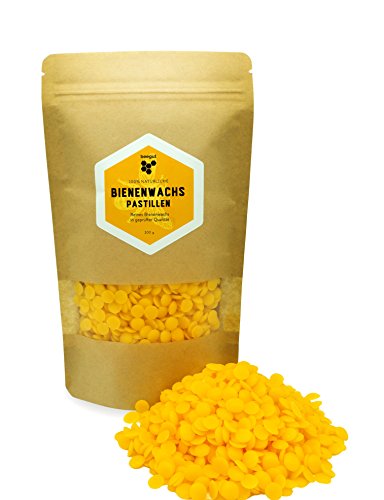 Natürliches, reines Bienenwachs - 200g gelbe Bienenwachs Pastillen geeignet für selbstgemachte Naturkosmetik und Kerzenherstellung