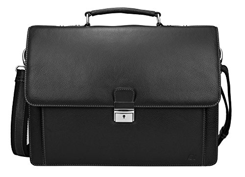 Hochwertige Echt-Leder Business-Tasche aus echt Nappa-Leder Herren Aktentasche Umhängetasche Tasche für Laptop / Tablet / Notebook
