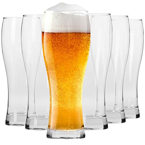 Krosno Hoch Weizengläser Biergläser 0,5 Liter | Set von 6 | 500 ML | Chill Kollektion | Perfekt für Zuhause, Restaurants und Partys | Spülmaschinenfest
